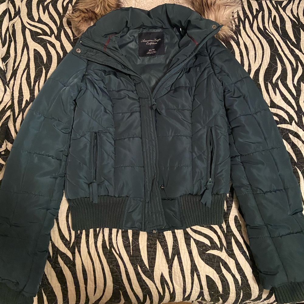 American Eagle Jade Green Puffer Jacket